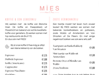 MIES Cafe Menu 